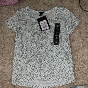 Green floral short sleeve